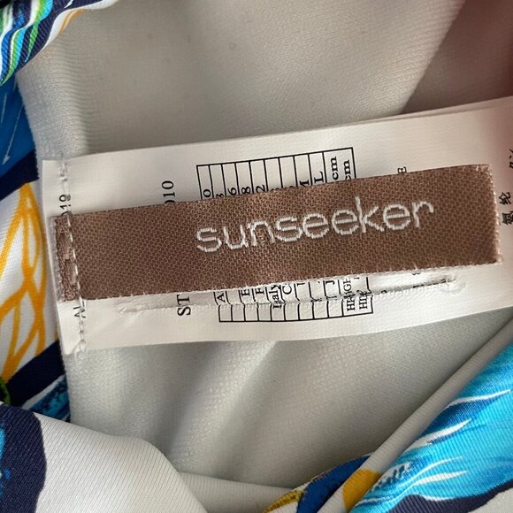 Sunseeker Swimwear Full Classic Floral Bikini Bottom Wht Blue Yel Sz 8 Cda/6 US - Picture 7 of 9